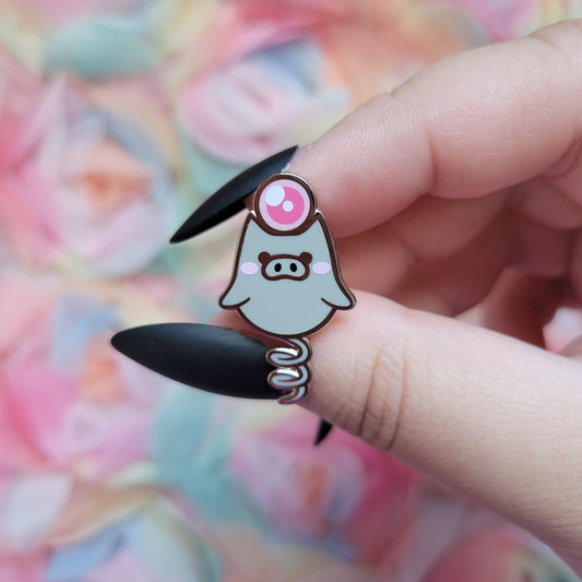 Springy Pig enamel pin