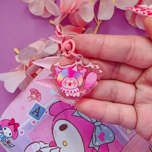 Clown kitty 1.5" acrylic keychain