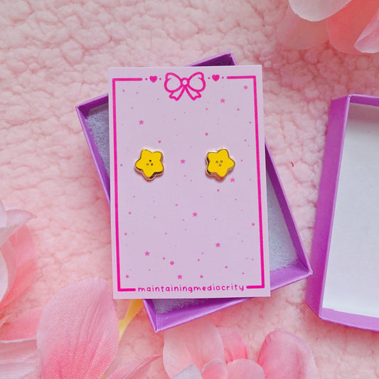 Starfruit mini pin and stud earrings