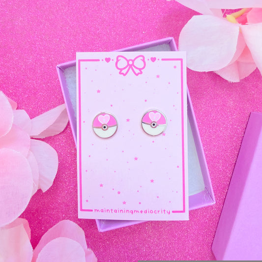 Love ball mini pin and stud earrings