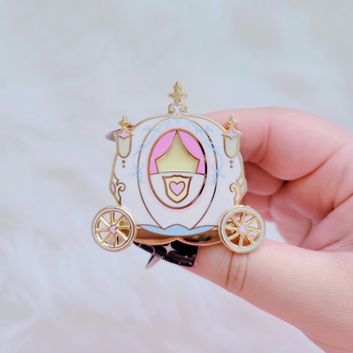 Cinderella's carriage enamel pin