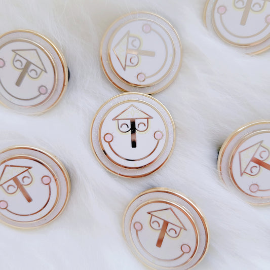 Small World clock enamel pin