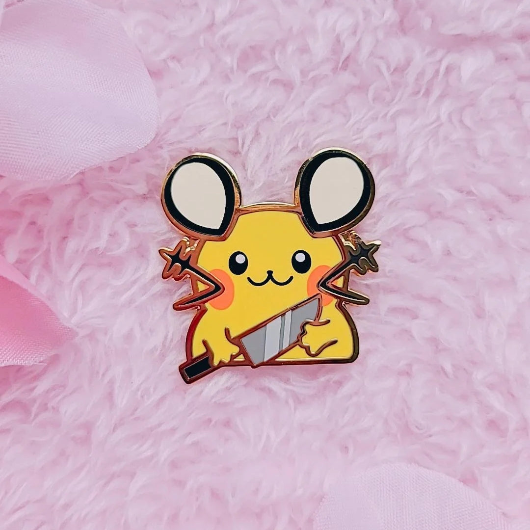 Stabby Mouse enamel pin