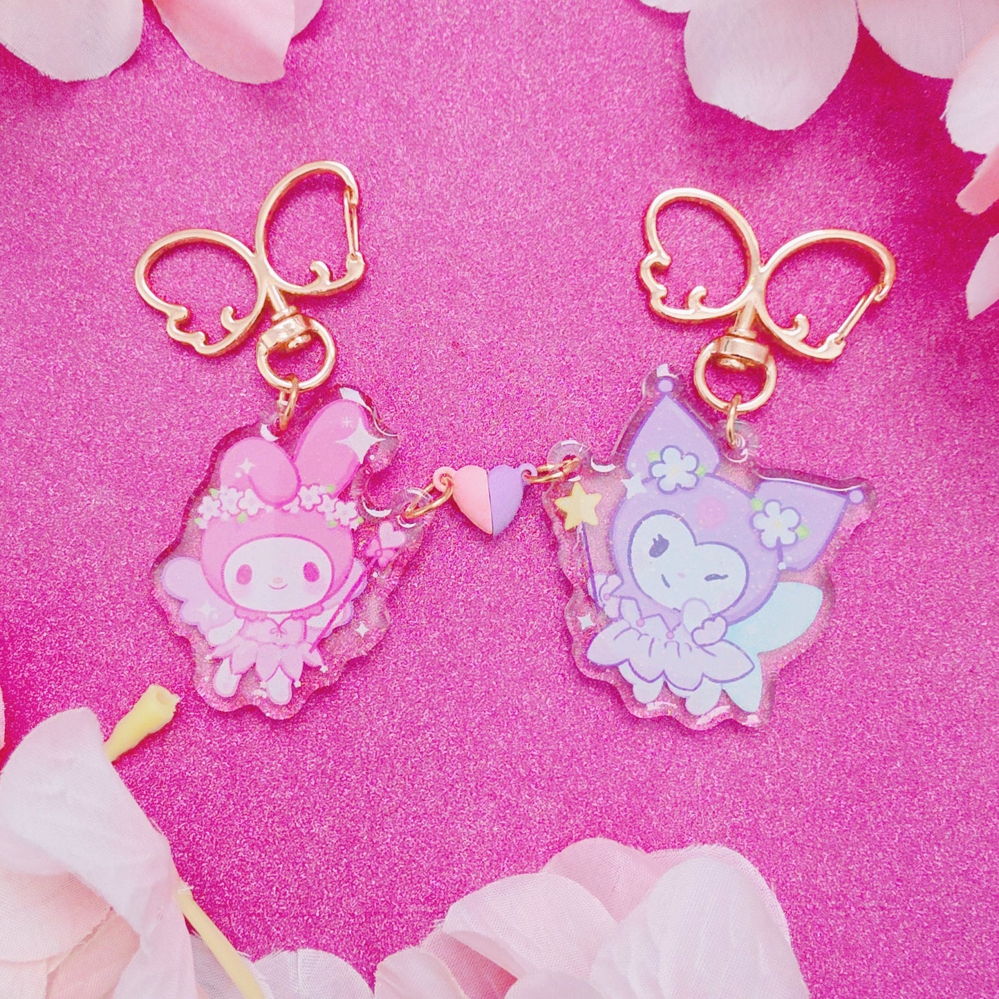 BFF Kuromi x My Melody 2" acrylic keychain set
