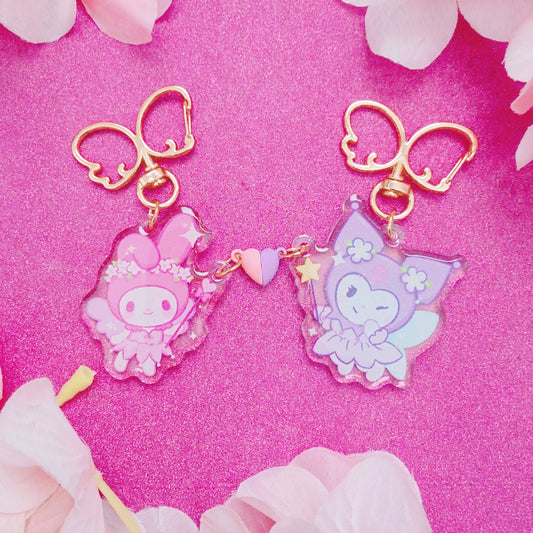 BFF Kuromi x My Melody 2" acrylic keychain set