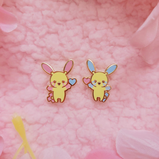 Sparky bunny enamel pins