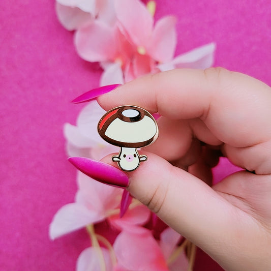 Mushroom enamel pin