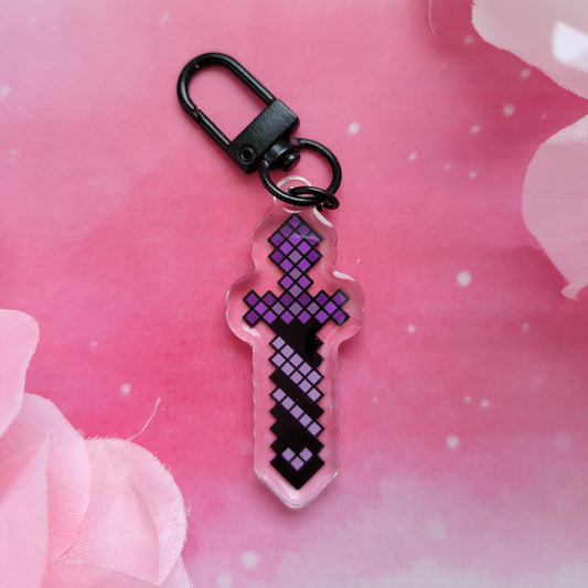 Obsidian edge 2" acrylic keychain