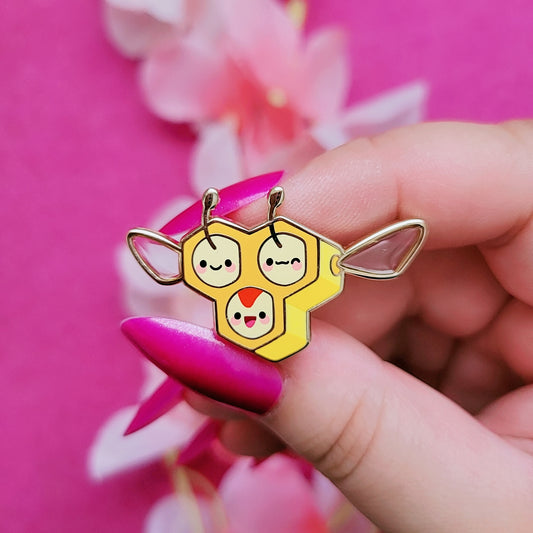 Honeycomb Bee enamel pin