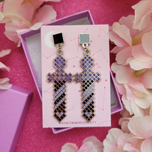 Obsidian edge stud earrings